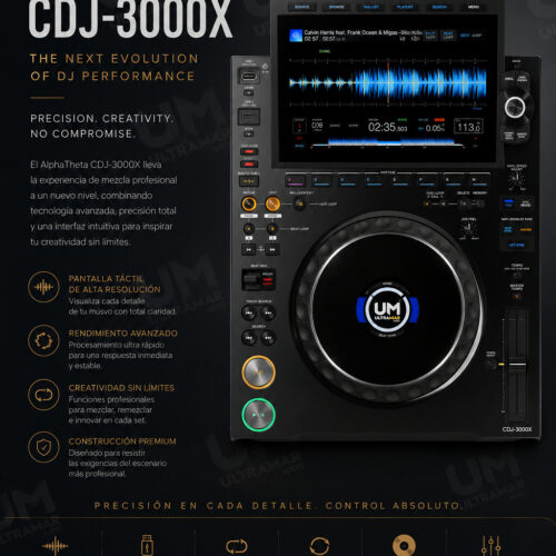 AlphaTheta CDJ-3000X Reproductor Multimedia Profesional