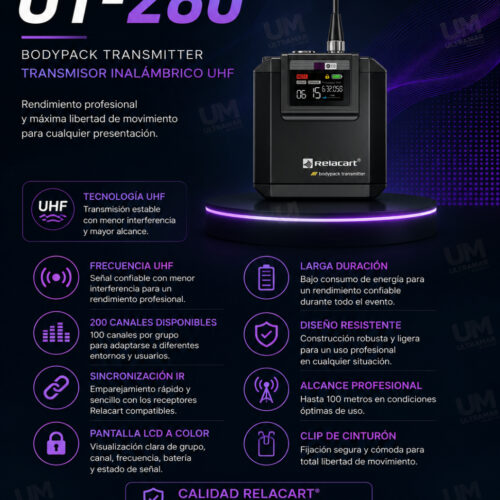 Relacart UT-280 – Transmisor portátil de bolsillo