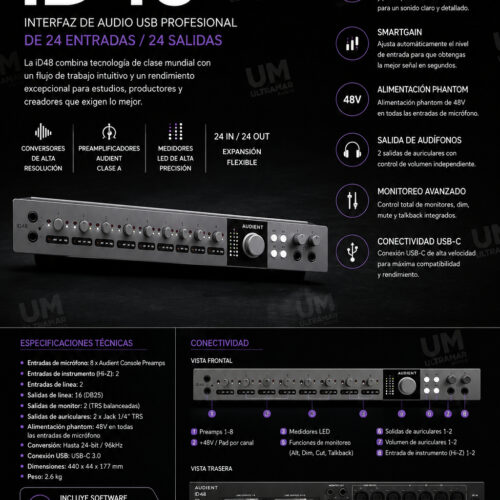 Audient iD48 – Interfaz de audio USB-C