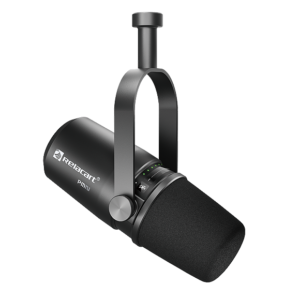 Relacart PM2 Micrófono Dinámico Cardioide para Podcast y Streaming USB/XLR