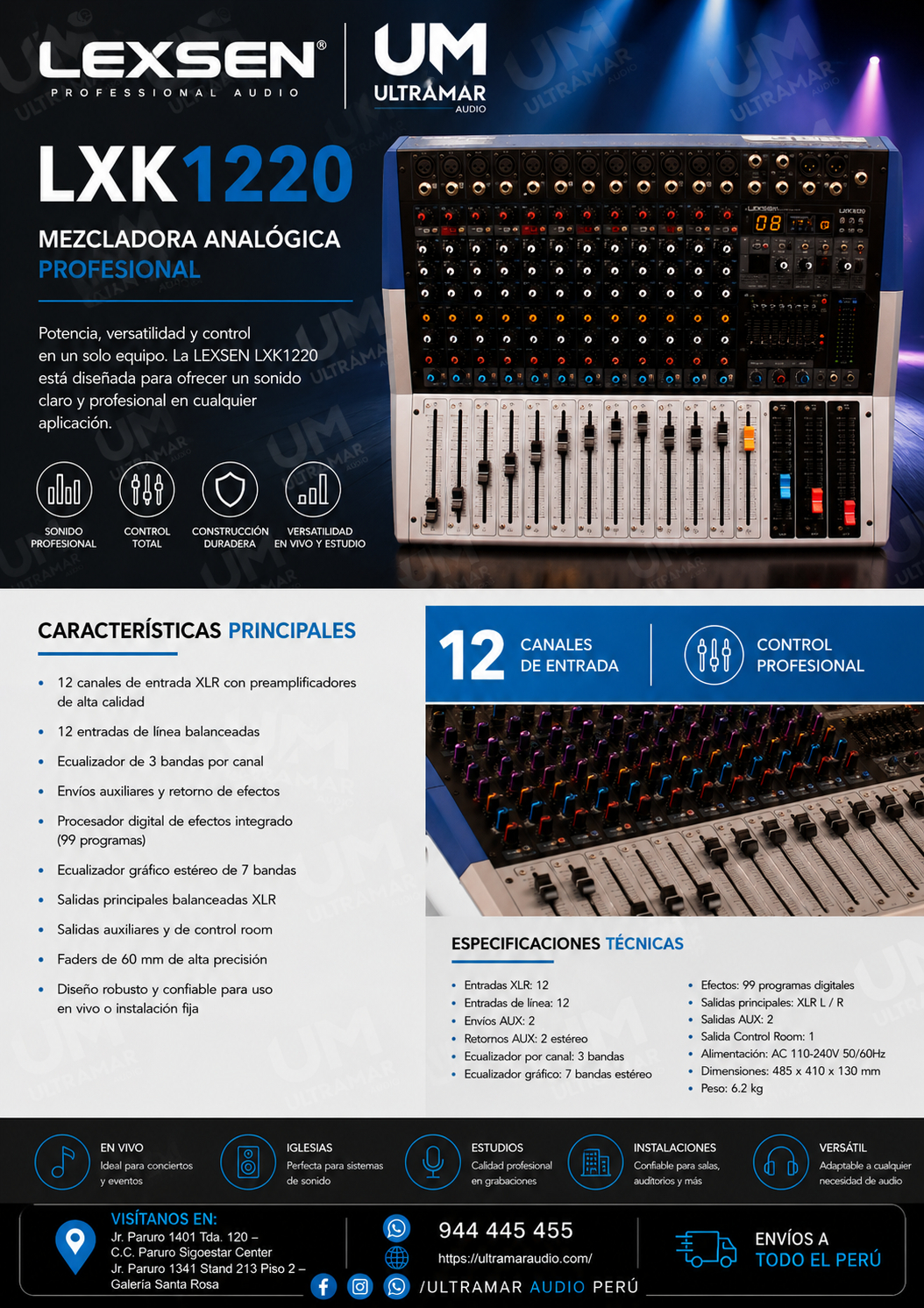 LEXSEN LXK1220 CONSOLA AMPLIFICADA
