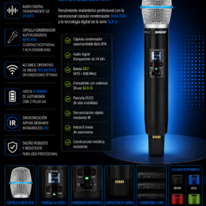 Shure SLXD2+/B87A=-G57 Transmisor Inalámbrico Beta 87A