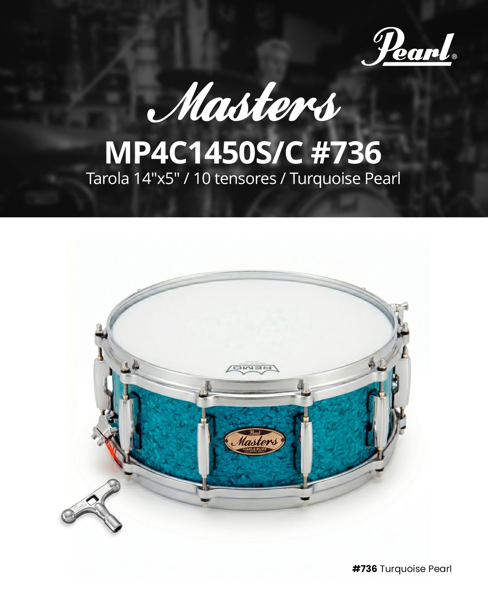 Tarola 14"x5" / 10 tensores / turquesa MP4C1450S/C #736