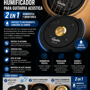 GHD-04 HUMIFICADOR DE GUITARRA ACUSTICA 2 EN 1