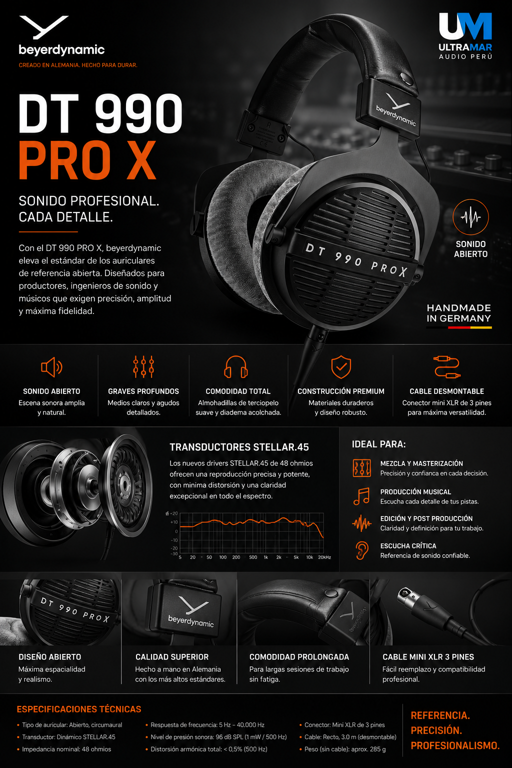 DT 990 PRO X BEYERDYNAMIC Auriculares de Estudio Abiertos