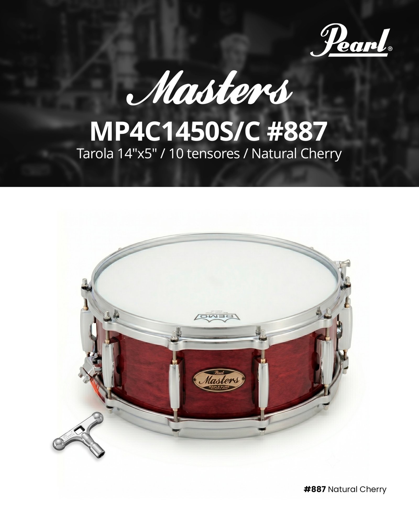 Tarola 14"x5" /10 tensores / natural cherry MP4C1450S/C #887 PEARL masters