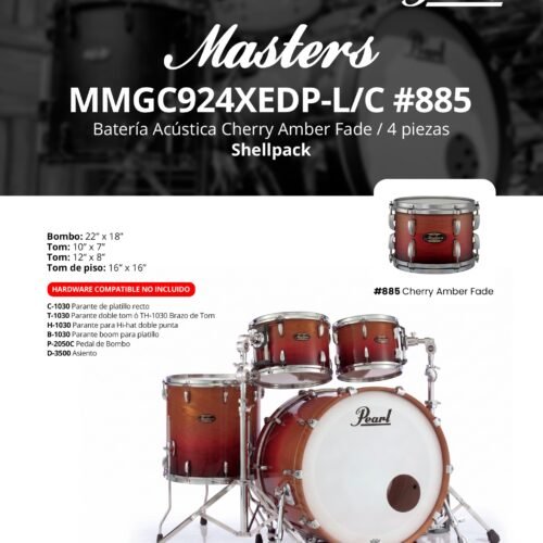 Bateria acustica Cherry amber fade /  4 piezas SHELLPACK MMGC924XEDP-L/C #885 PEARL