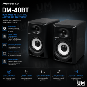 Pioneer DJ DM40-BT Altavoz monitor activo de escritorio de 4 pulgadas