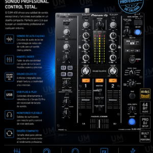 PIONNER DJ DJM-450 Mesa de mezclas DJ de 2 canales con Beat FX