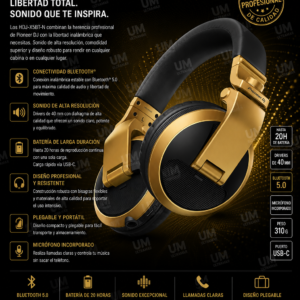 Pioneer DJ HDJ-X5BT-N  Auriculares Profesionales Bluetooth para DJ