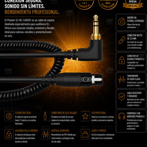 Pioneer DJ HC-CA0501 – Cable de repuesto para el HDJ-X10