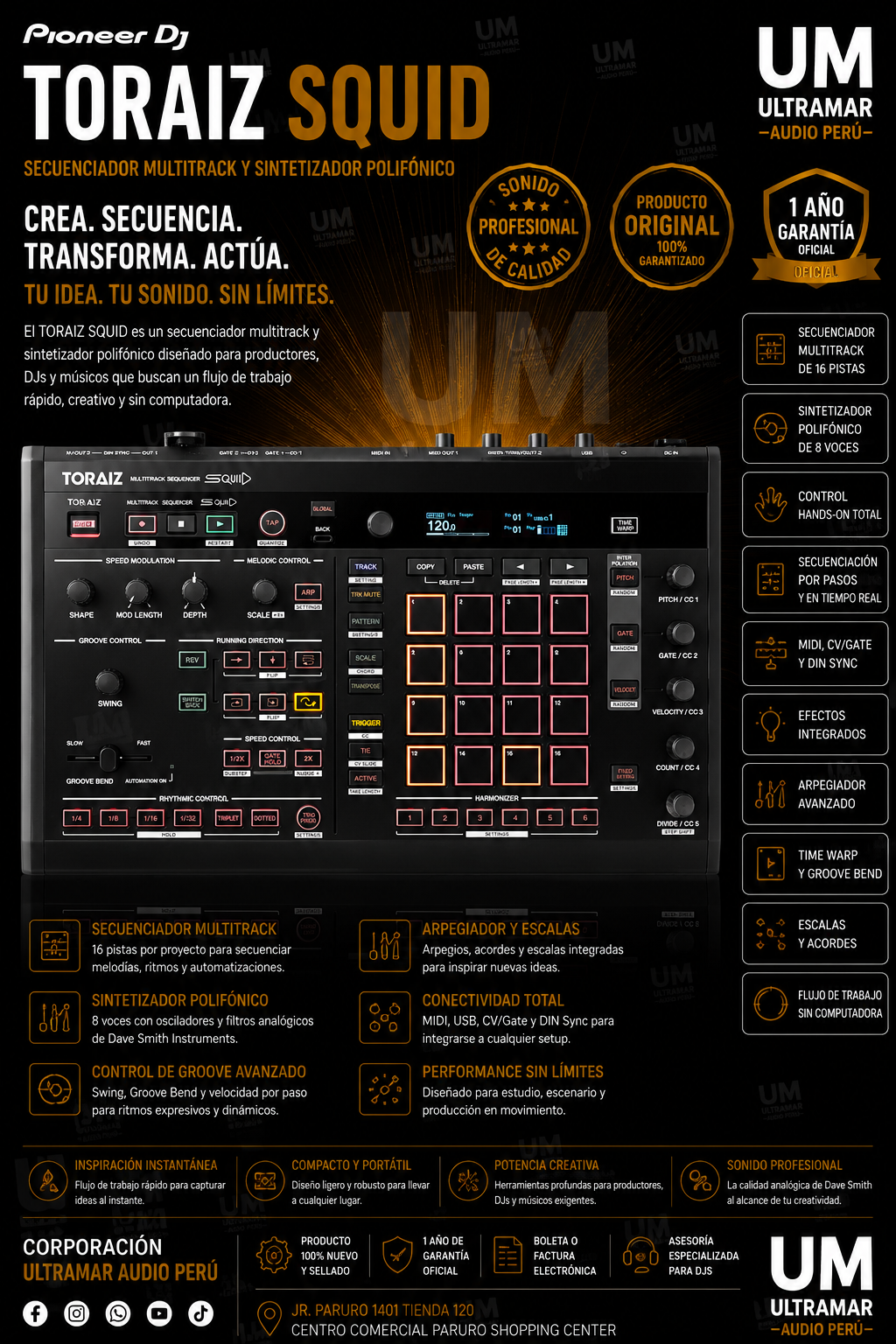 Pioneer DJ TORAIZ SQUID Secuenciador multipista