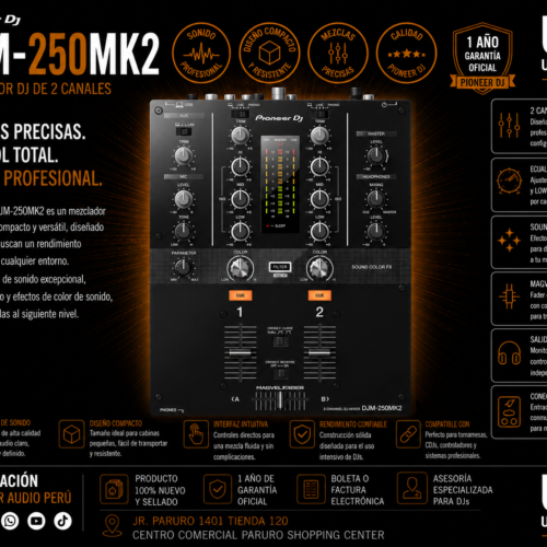Pioneer DJM-250MK2  Mezclador DJ 2 canales Rekordbox