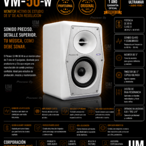 Pioneer DJ VM-50-W Monitor Activo 5.25″  Blanco