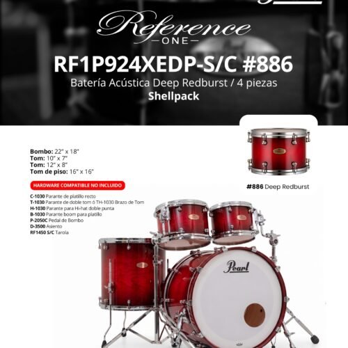 Pearl Reference One RF1P924XEDP-S/C #886 Deep Redburst