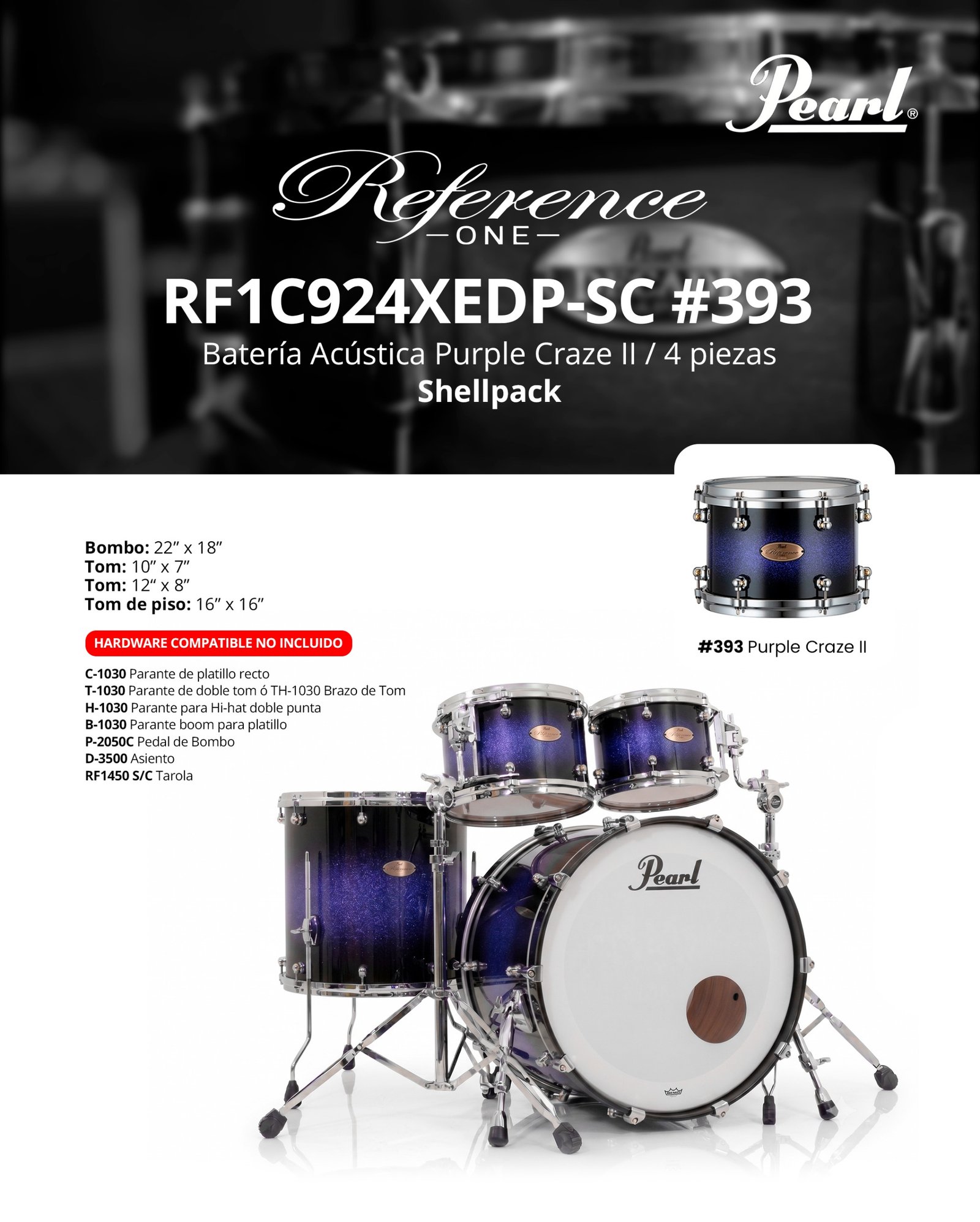 Pearl Reference One RF1C924XEDP-SC #393 Purple Craze II