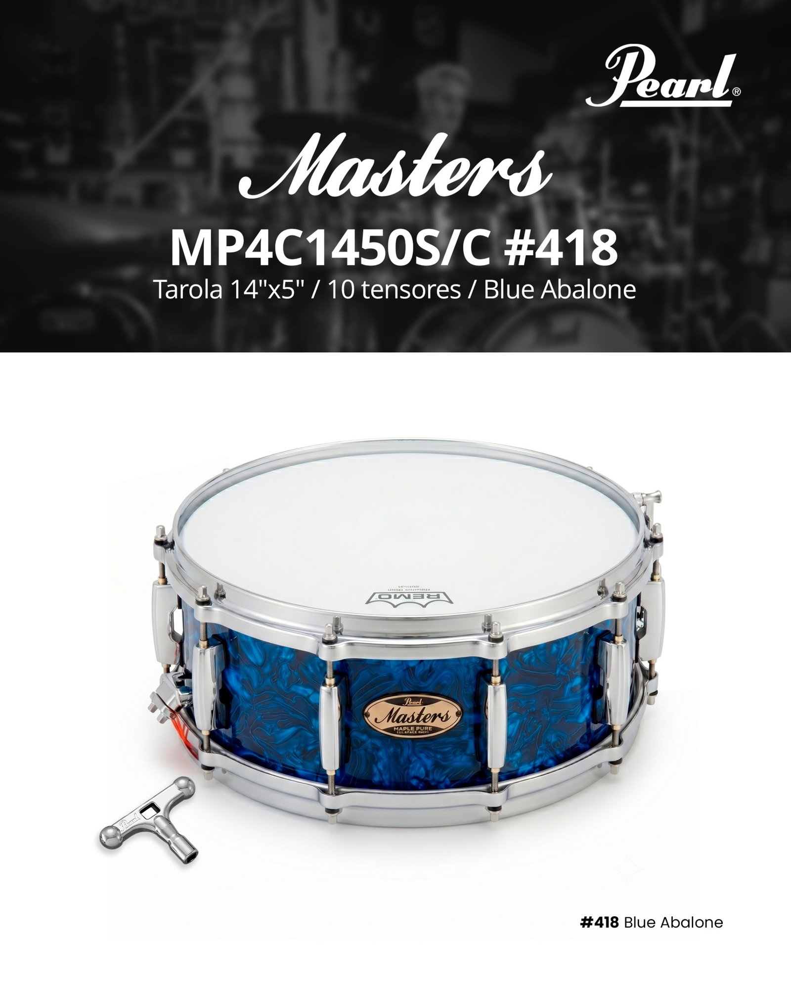 Tarola 14"x5" / 10 tensores / azul PEARL MP4C1450S/C #418 masters