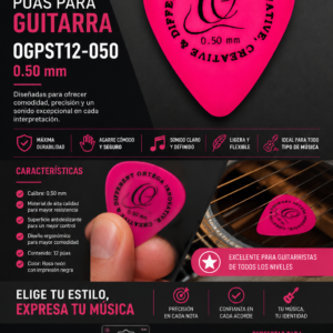 Púas para Guitarra 0.50 mm OGPST12-050 | Ortega