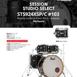 pearl Bateria acustica piano black / 4 piezas shellpack STS924XSP/C #103