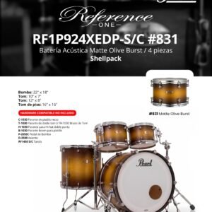 Bateria acustica matte /  4 piezas SHELLPACK RF1P924XEDP-S/C #831