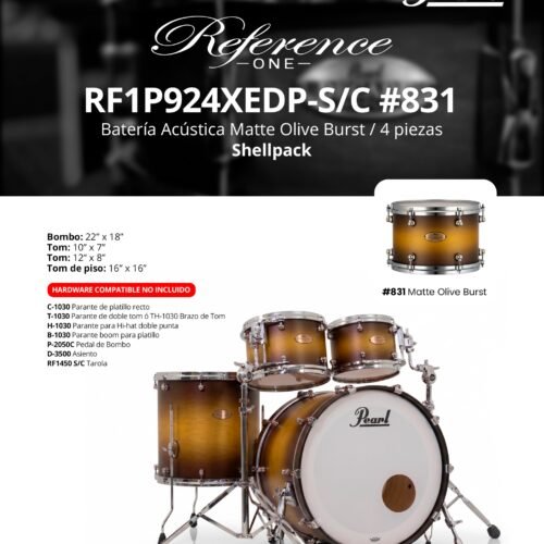 Bateria acustica matte /  4 piezas SHELLPACK RF1P924XEDP-S/C #831