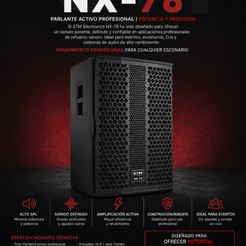 STM Electronics NX-78 – Parlante Activo Profesional de Alta Eficiencia