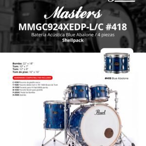 Bateria acustica azul / 4 piezas SHELLPACK MMGC924XEDP-L/C #418