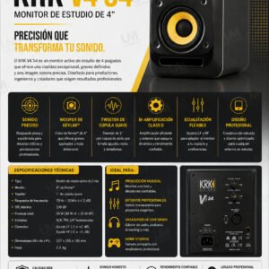 KRK V4 S4 – Monitor de Estudio de 4″