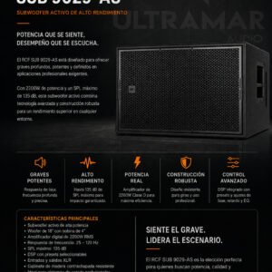 RCF SUB 9029-AS – Subwoofer Activo de Alta Potencia de 2 x 19″ (4400W RMS)