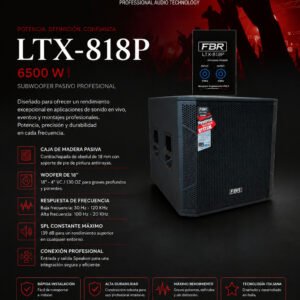 FBR LTX-818P – Subwoofer Pasivo Profesional de 18″ y 6500W