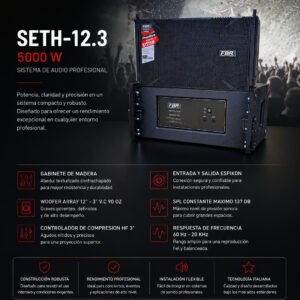 FBR SETH - 12.3 – Sistema Line Array Pasivo de 2 Vías y 5000W Profesional