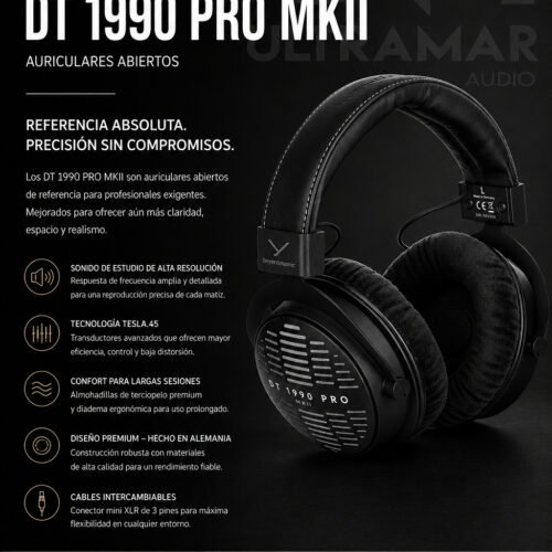 Beyerdynamic DT 1990 Pro MKII – Auriculares Abiertos de Referencia para Estudio