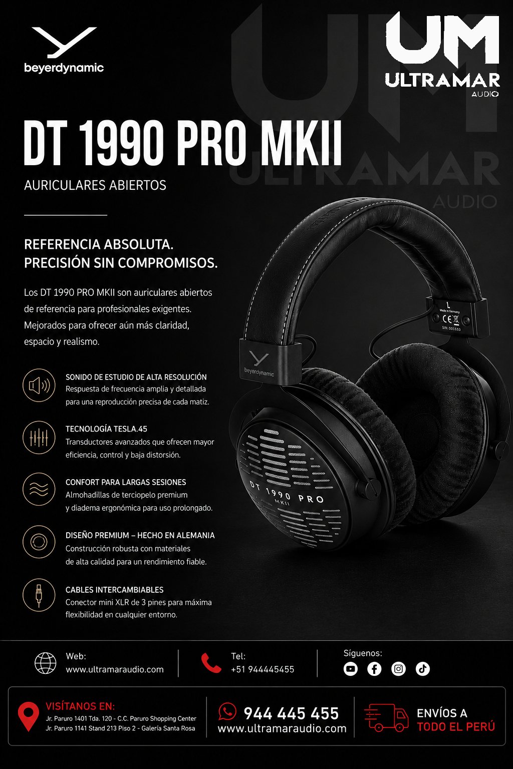 Beyerdynamic DT 1990 Pro MKII – Auriculares Abiertos de Referencia para Estudio