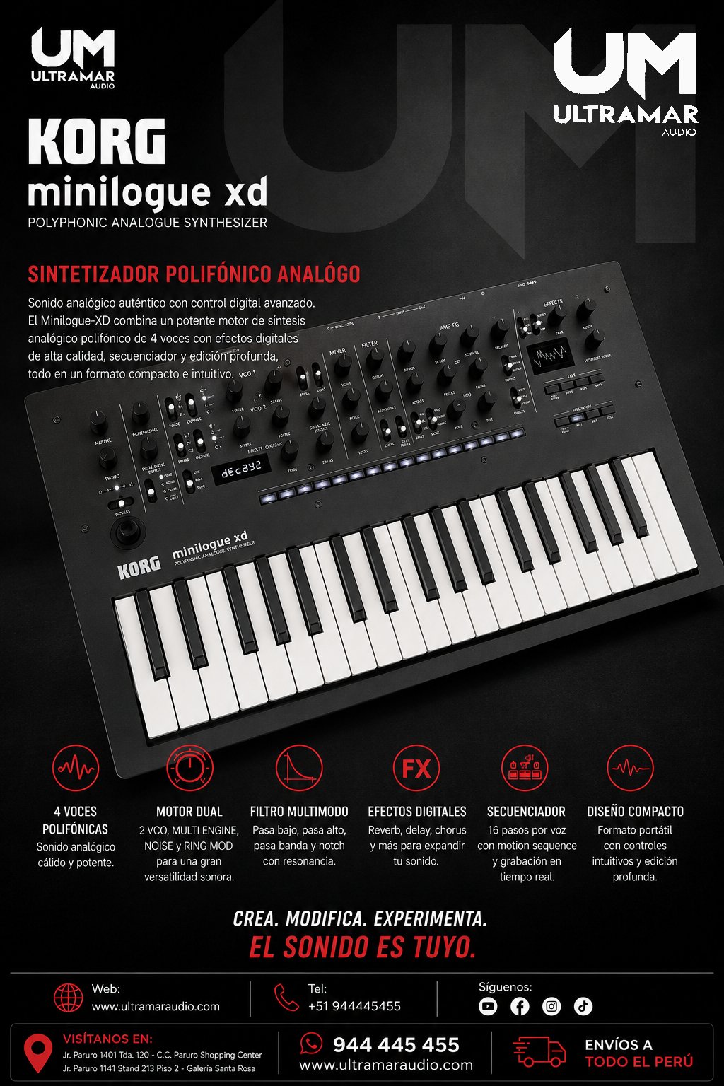 KORG MINILOGUE-XD SINTETIZADOR POLIFONICO ANALOGO