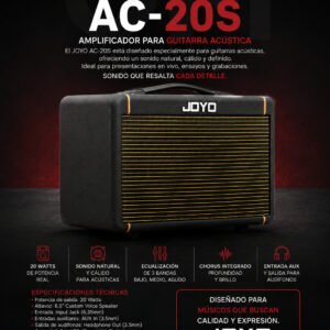 Joyo AC-20S – Amplificador Combo para Guitarra Acústica Profesional