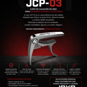Joyo JCP-03 – Capotraste de Metal de Alta Resistencia para Guitarra Acústica y Eléctrica