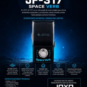 Joyo JF-317 Space Verb – Pedal de Efecto Reverb Digital Ultra Compacto para Guitarra