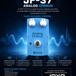 Joyo JF-37 Analog Chorus – Pedal de Efecto Modulación Analógica Clásica para Guitarra