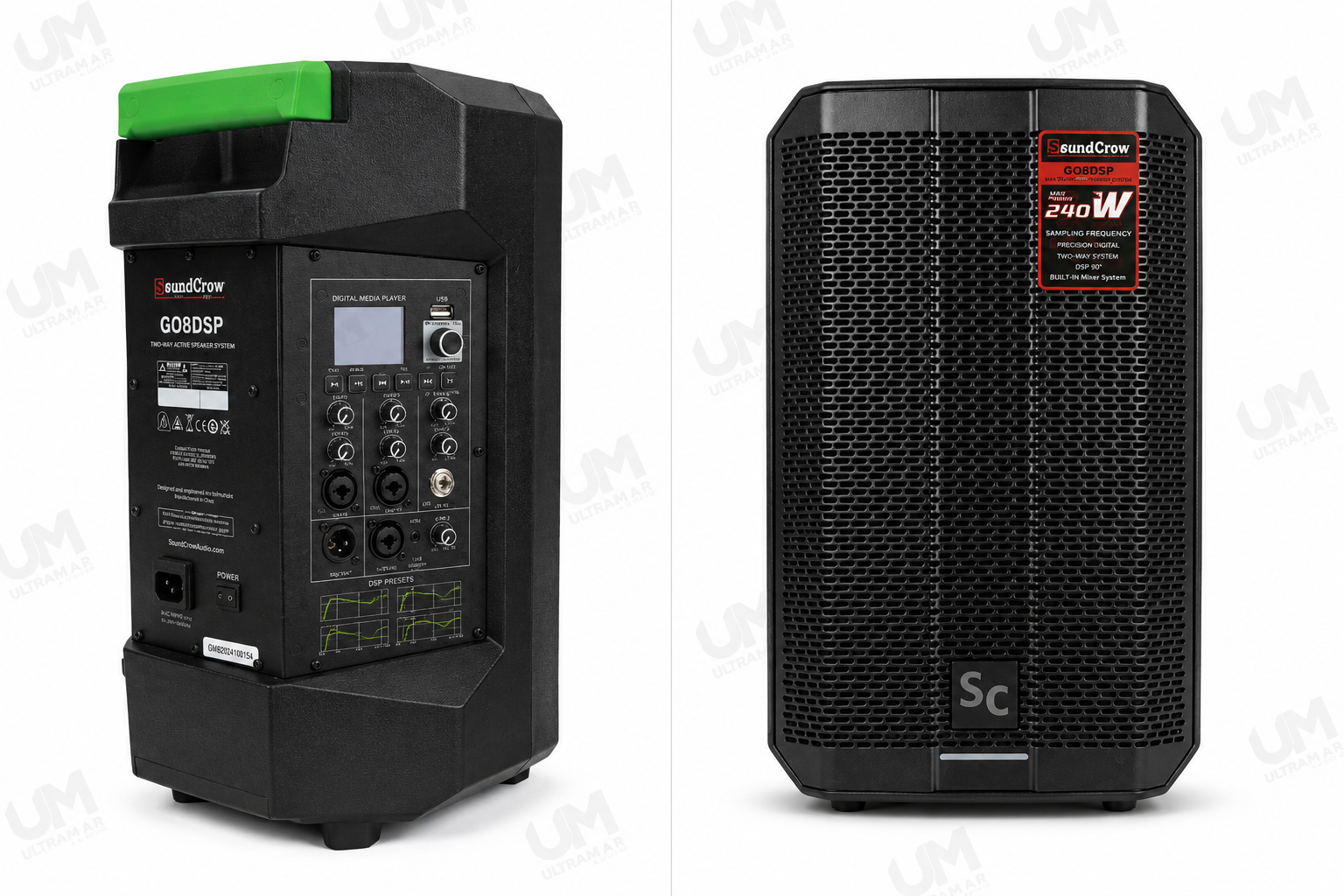 SoundCrow | GO8DSP | Parlante Activo Profesional 8" 400W RMS DSP Bluetooth
