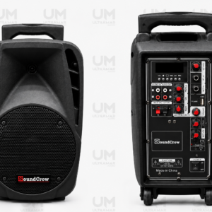 SoundCrow SC-8BT parlante activo portátil recargable de 8 pulgadas con Bluetooth, USB, SD y batería integrada.
