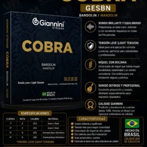 Giannini | GESBN | Cuerdas Cobra para Bandolina de Acero Tensión Ligera