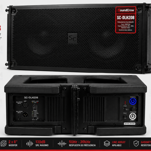 SoundCrow SC-DHL208 Line Array Activo Bi-Amplificado 1000W RMS.