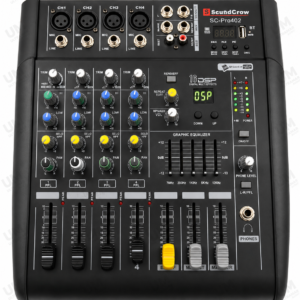 SoundCrow SC-PRO402 Consola Amplificada Profesional de 4 Canales