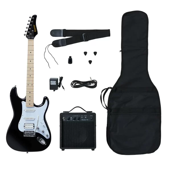 FOCUS PPKF-KF211EBCT3 Guitarra Eléctrica Black con Amplificador