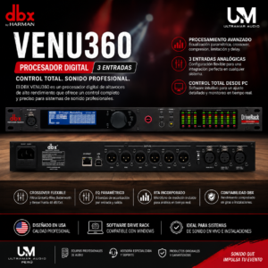 DBX VENU360 – Procesador Digital de Altavoces de 3 Entradas
