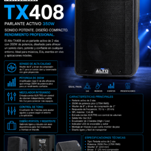 Alto Professional TX408 – Parlante Activo de 350W con Bluetooth