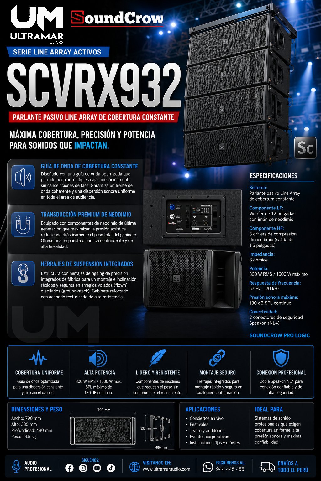 SoundCrow SCVRX932 – Sistema Line Array de Curvatura Constante 12"