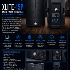 FBR XLITE-15P – Cabina Pasiva de 15" y 4500W (Serie Pro)