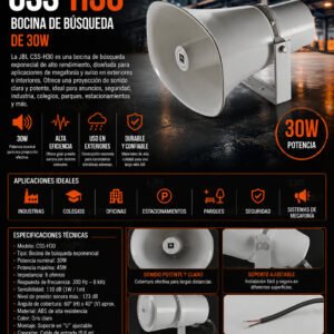 JBL CSS-H30 – Bocina de Búsqueda y Megafonía Profesional de 30W