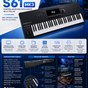 Native Instruments KONTROL S61 MK3 – Controlador MIDI Inteligente de 61 Teclas